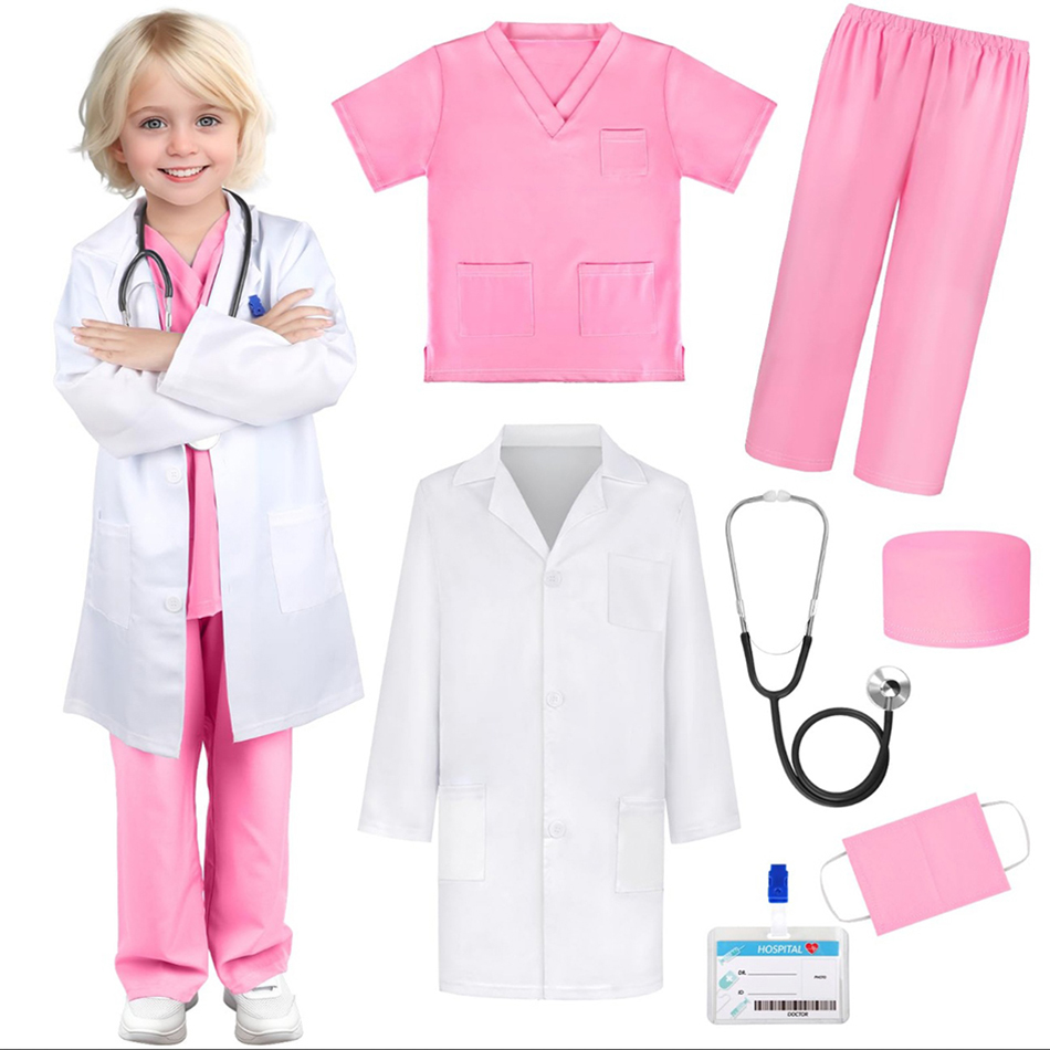Medical Lab Coats - 7 Teile/paket Kind Weiß Medizinische Uniform
