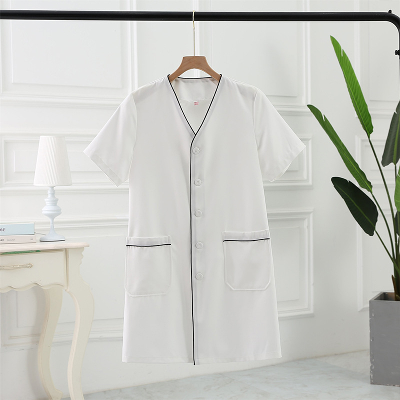 Medical Lab Coats - Hochwertige Hautpflege-Arbeitskleidung Weiße Kurzarm-Mäntel für Frauen