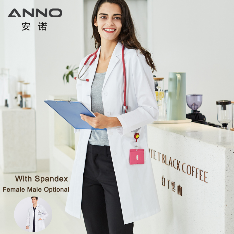 Medical Lab Coats - ANNO Langarm Labor Uniformen Mit Spandex