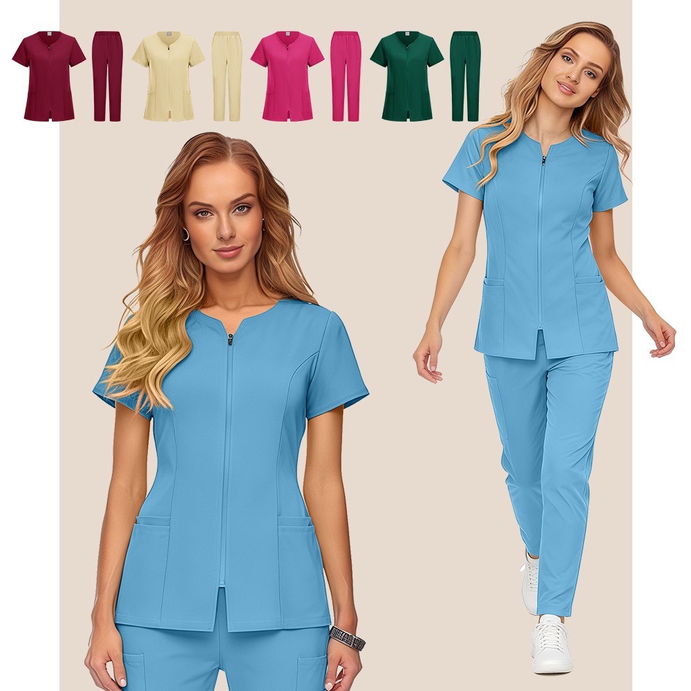 Medical Lab Coats - Großhandel Medizinisches Scrub-Set aus Spandex-Stretch, Krankenschwester-Uniform,