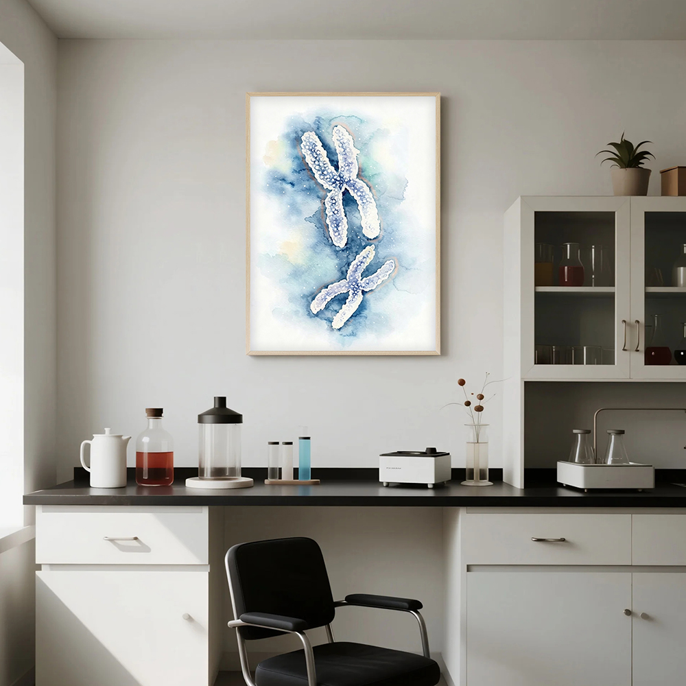 Aquarell-DNA-Doppelhelix-Chrom – Medical Lab Pictures Bewertung und Preis