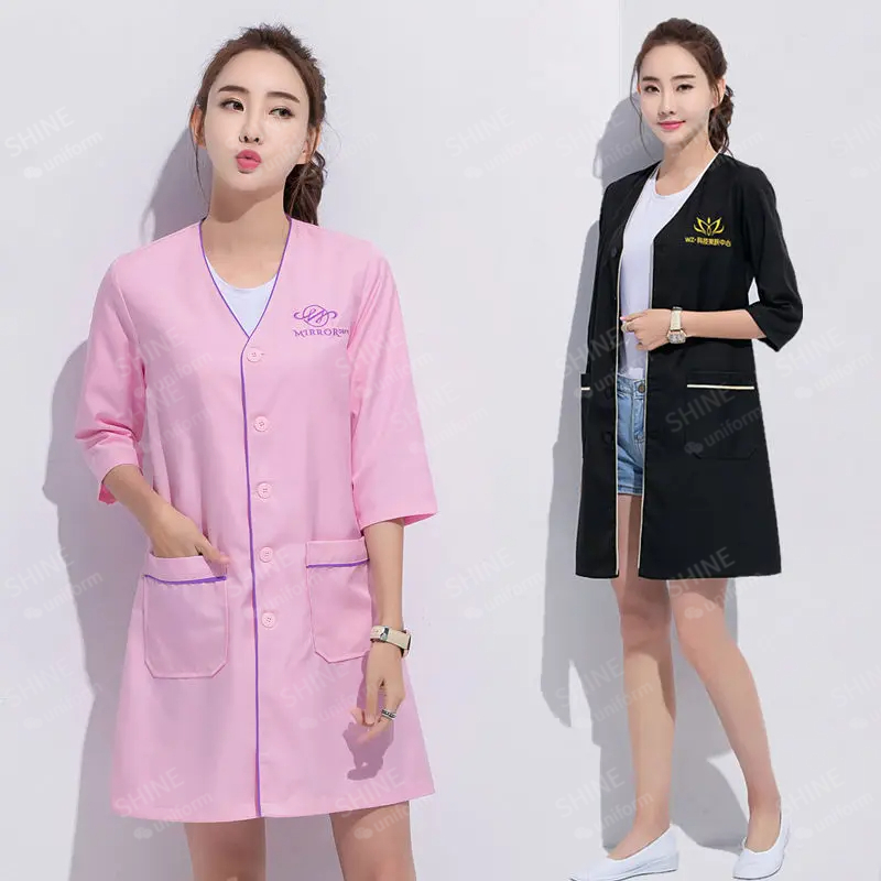 Schönheitsuniform, Kosmetikeri – Medical Lab Coats Bewertung und Preis